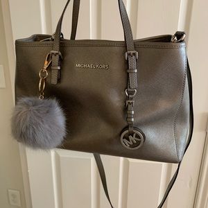 Metallic silvery gray Michael Kors bag